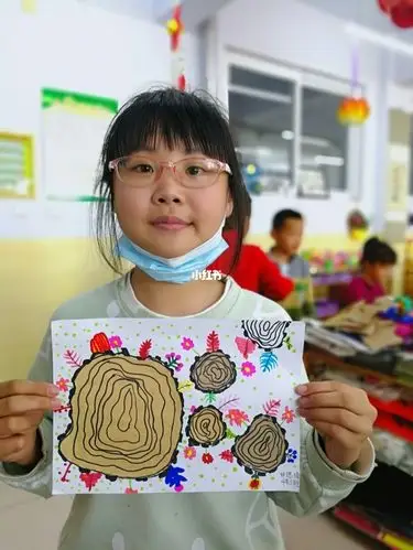 岁月年轮废旧牛皮纸撕纸画