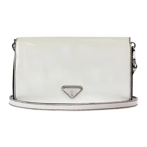 prada(普拉达)白色漆皮斜挎包