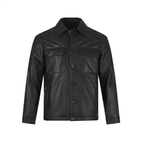 阿玛尼emporioarmani秋冬款男士羊皮革夹棉夹克皮衣上衣外套h41r80e1