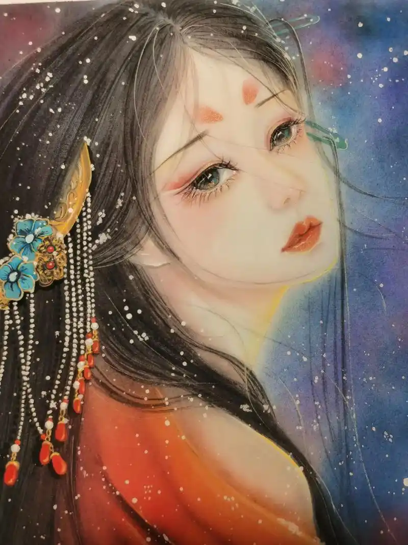 静兮水彩 打卡#手绘 #带你走进画里 #水彩 #人物肖像  - 抖音