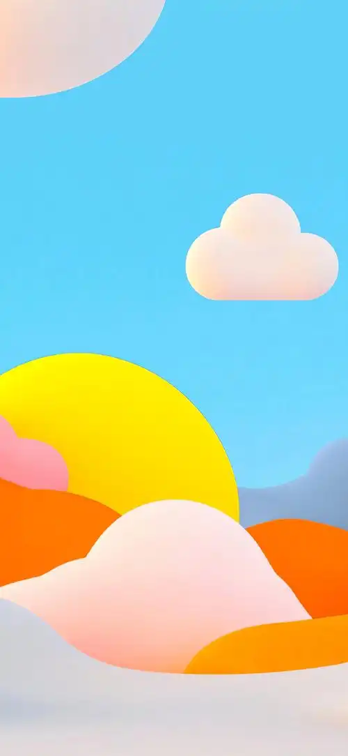 云朵风景创意插画壁纸 简约风#手机壁纸