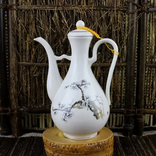 容量500毫升梅花家用小酒壶 一斤装陶瓷仿古温烫分酒壶景德镇酒壶