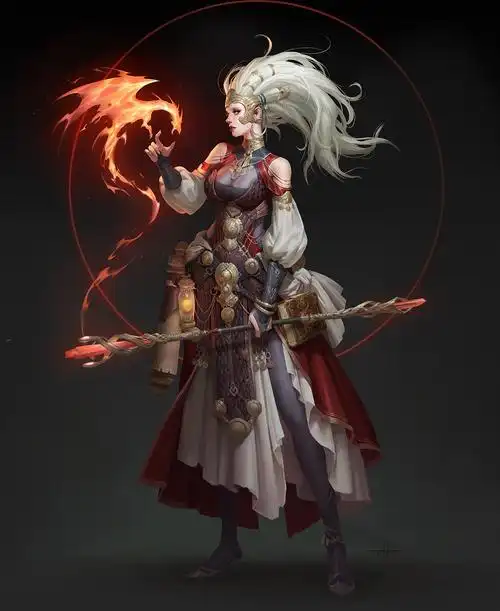 大法师之环-火焰女士阿布瑞安娜|插画|游戏原画|tooth611 - 原创作品