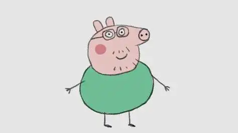 小猪佩奇之猪爸爸简笔画慢速度的步骤过程你学会了吗