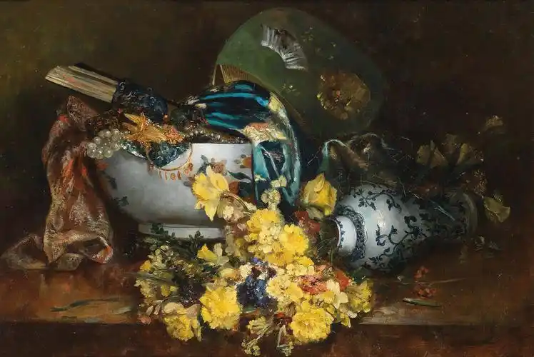 法国艺术家eugene henri cauchois(1850-1911年)花卉