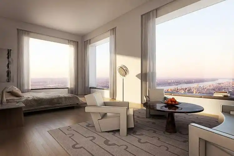 超级大楼位於曼哈顿中心,这间顶层公寓更是把整个纽约尽收眼底,一览无