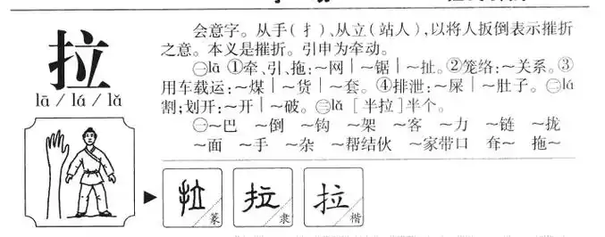 拉- 字源查询 - 汉字源流 - 查字网
