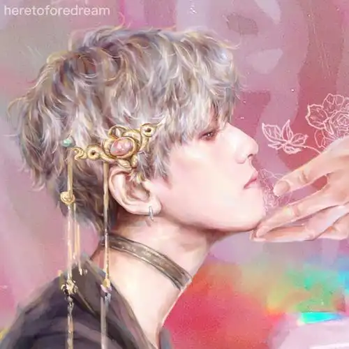 exo边伯贤漫画头像二次元银发