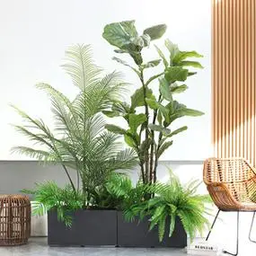 西西里仿真植物花盆套装组合酒店大堂商场大型室内景观绿植盆栽