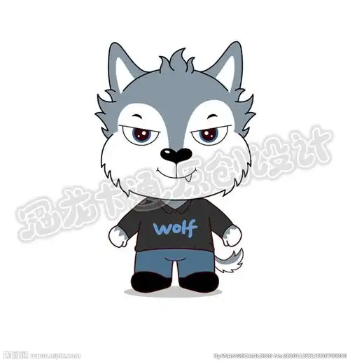 卡通小狼酷黑版设计图__动漫人物_动漫动画_设计图库_昵图网nipic.com