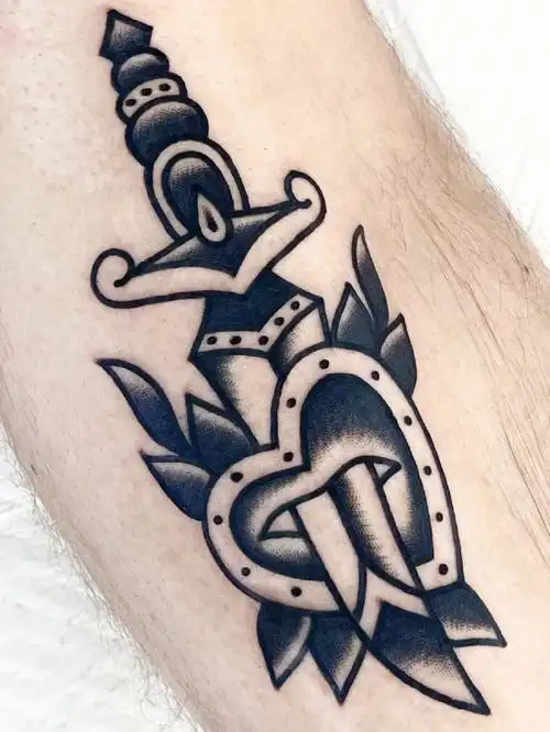 分享一组黑灰卡通拼接纹身刺青oldschool