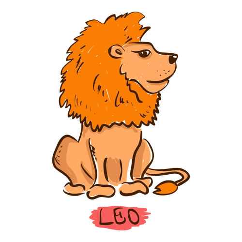 卡通手绘卡通彩色手绘狮子座