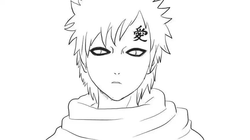 风影我爱罗卡通动漫简笔画