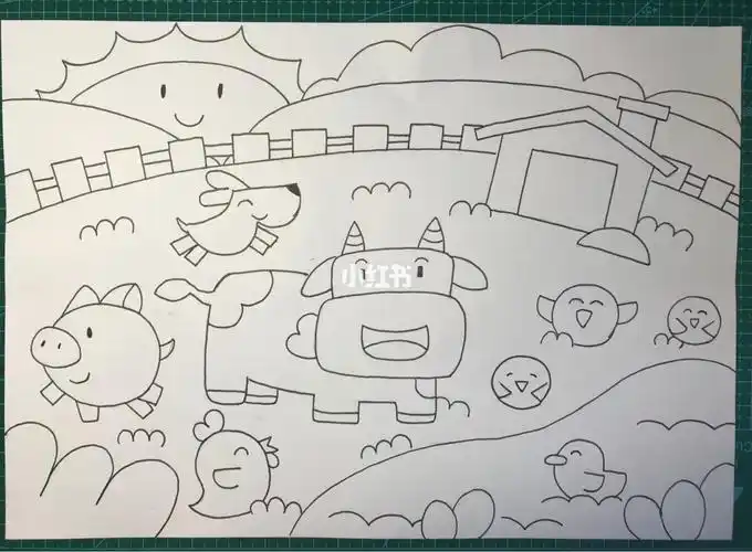 儿童画快乐农场幼师必画50幅