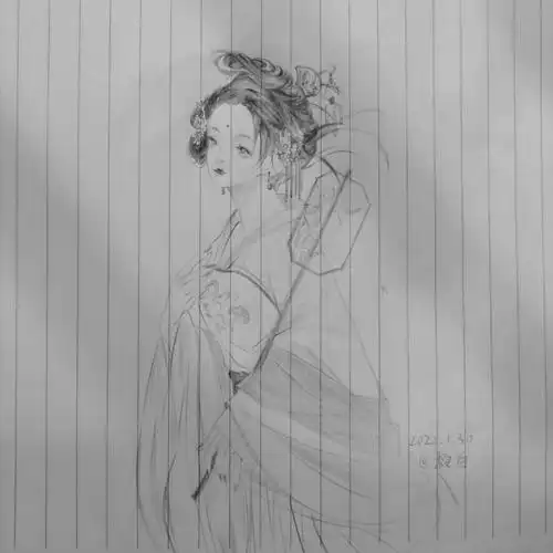 临摹,作者微博槿木#临摹  #古风  #过程图片 #画渣  #动漫