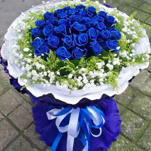 南昌蓝色妖姬蓝玫瑰礼盒花束生日情人节南昌同城速递送花