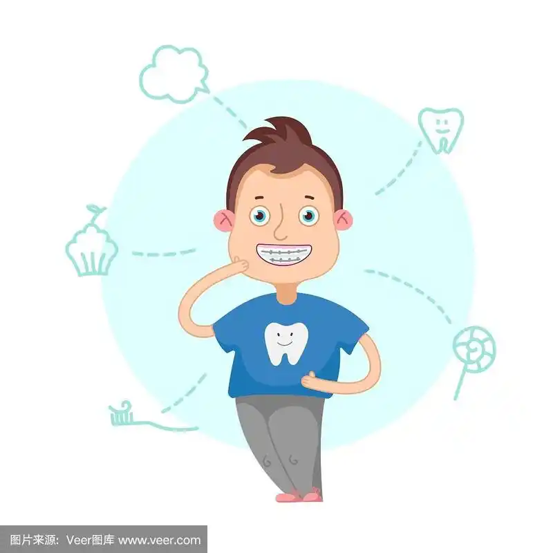 戴牙套的男孩