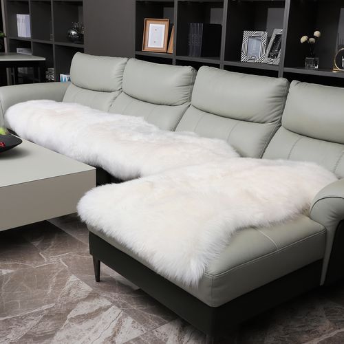 冬季加厚整张皮草沙发垫纯羊毛皮一体真皮组合沙发坐垫防滑羊皮垫