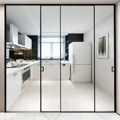 卡梵极窄边厨房推拉门阳台推拉门客厅玻璃吊轨移门铝镁合金门