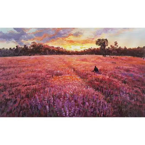 a特惠【国家一级美术师】黄耀德《风景 花海》布面油画