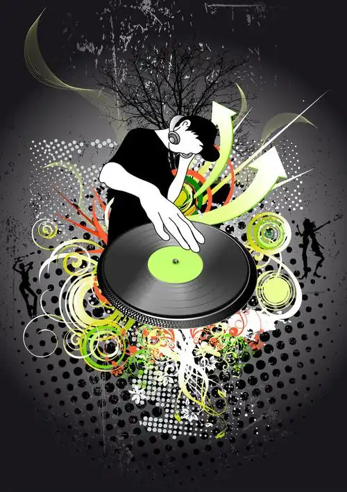 装饰背景下的dj混合设计素材-高清图片-摄影照片-寻图免费打包下载