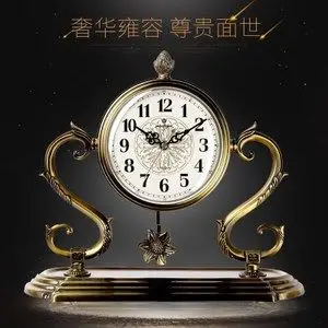 座钟摆件复古装饰钟表台钟美式时钟座电池玻璃艺术 span class=h>电视
