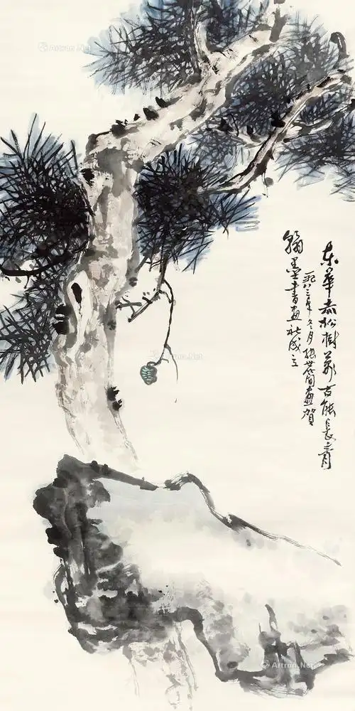 【松石图 立轴 纸本】拍卖品_图片_价格_鉴赏_绘画_雅昌艺术品拍卖网