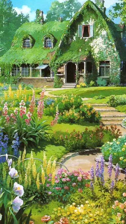 宫崎骏动画风场景插画,美哭了