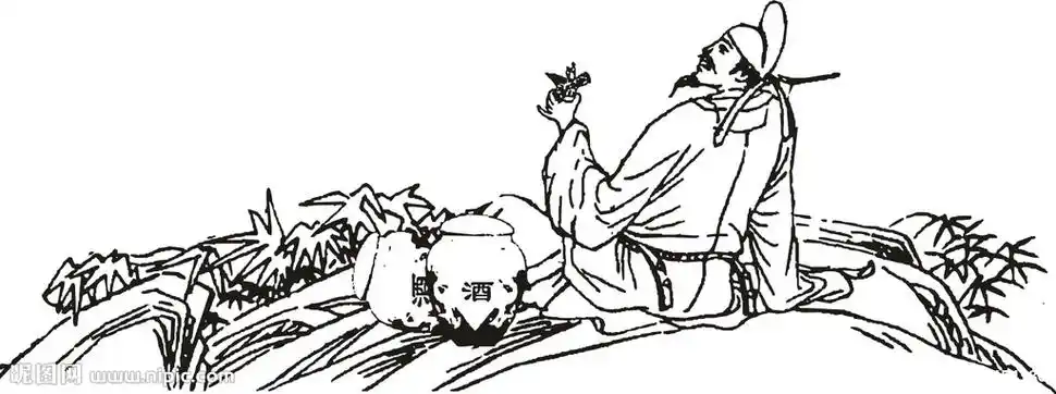 李白古人醉卧酒图片