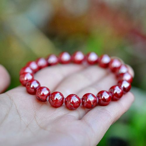 保真天然原矿朱砂手串朱砂原石本命年兔年男女款手链纯天然正品女