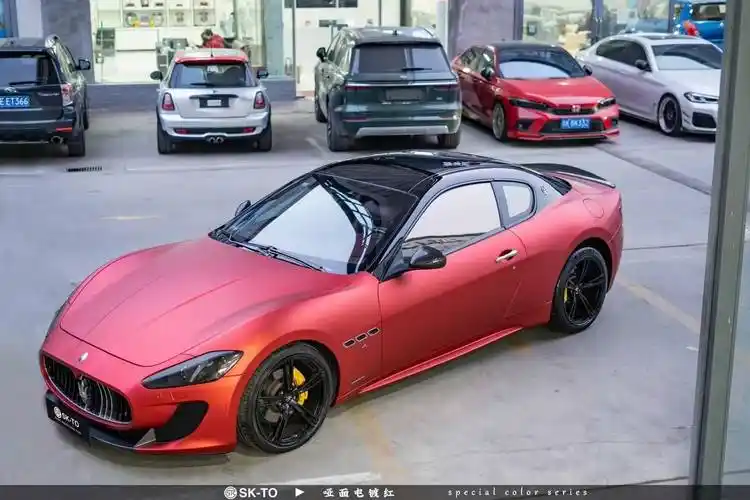 玛莎拉蒂skto改色膜哑面电镀红