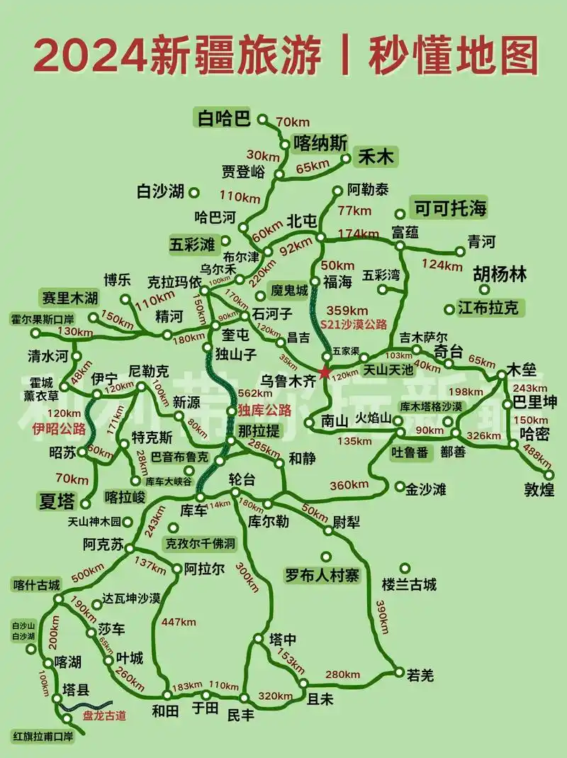 ✅新疆旅游┃4～6月必玩路线合集✚线路图.