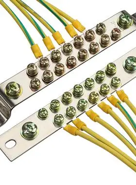 3x25零地排大功率配电柜接线端子排双排接地铜排零线1113151719孔