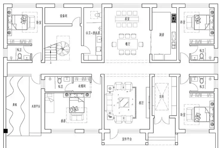 现代二层别墅设计图平面图