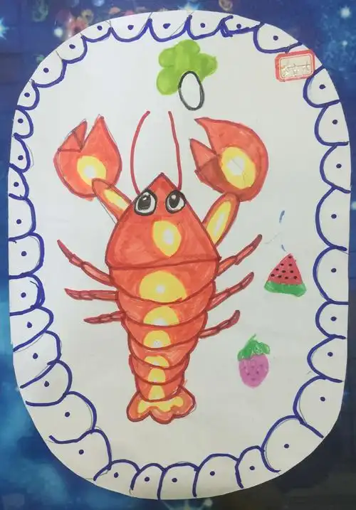 彩色水笔课:大龙虾