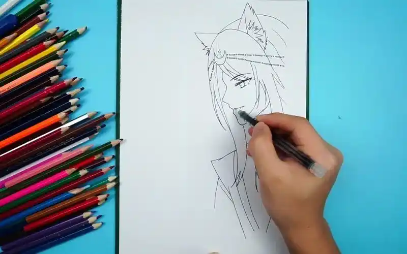 临摹精灵梦叶罗丽简笔画,颜爵