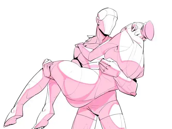 一组双人抱姿动态速写_大木画画-站酷zcool