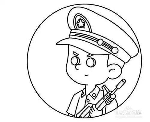 海军军人卡通简笔画