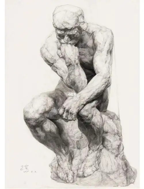 素描习作思想者