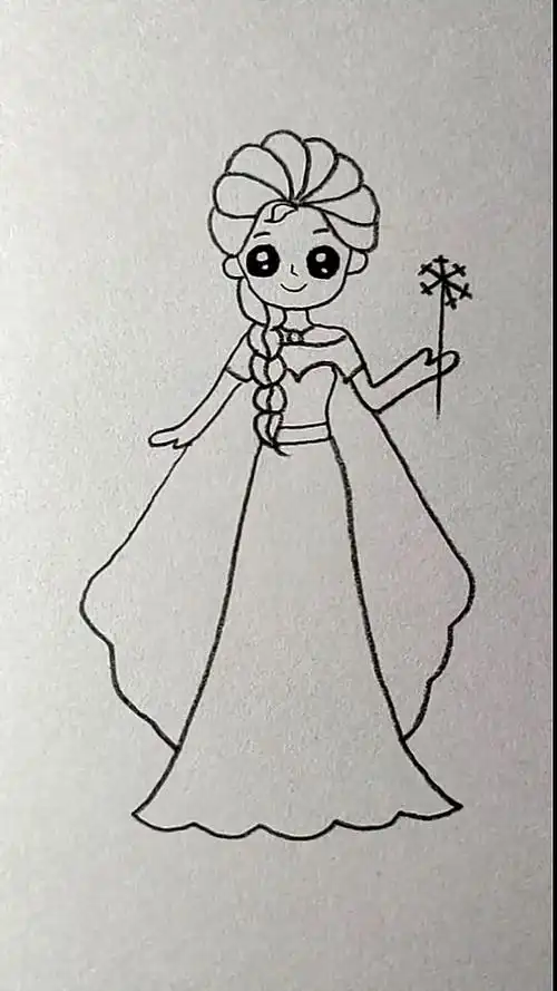 简笔画#画漂亮的冰雪公主