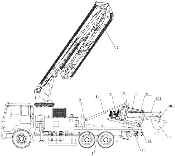 一种集成混凝土搅拌机的混凝土臂架泵车
