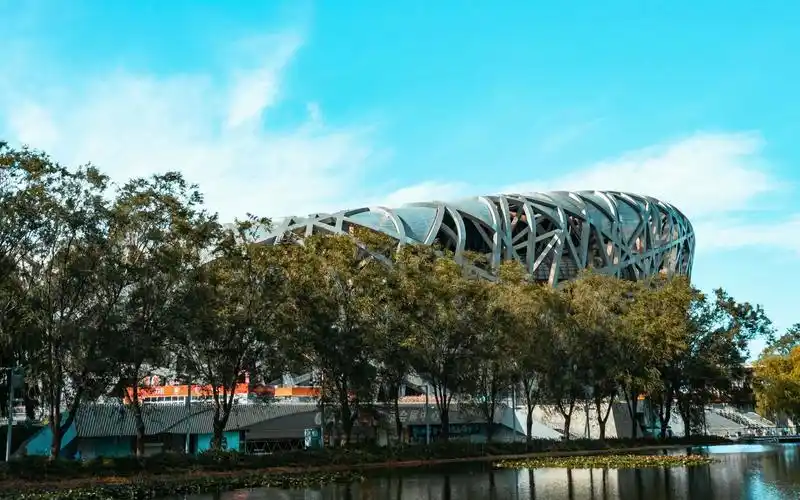 【2k素材】城市地标北京鸟巢地标建筑延时摄影