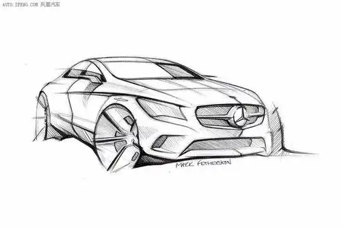 奔驰汽车侧面简笔画 第1页
