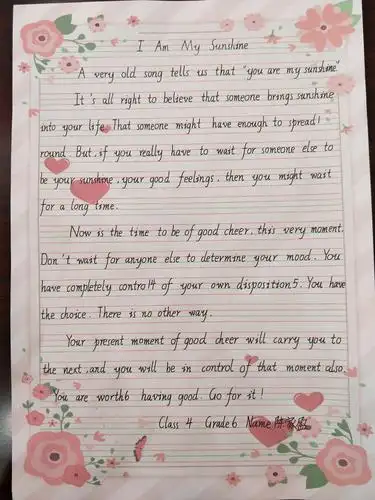 举行学生英文书写比赛 写美篇  通过各班级英语学科老师的精心选拔