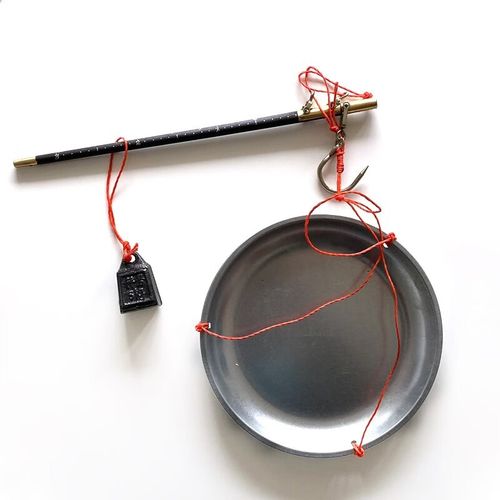 秤手工秤老式秤带盘钩秤木头手提秤家用称 5公斤盘秤(带秤砣和红绳)