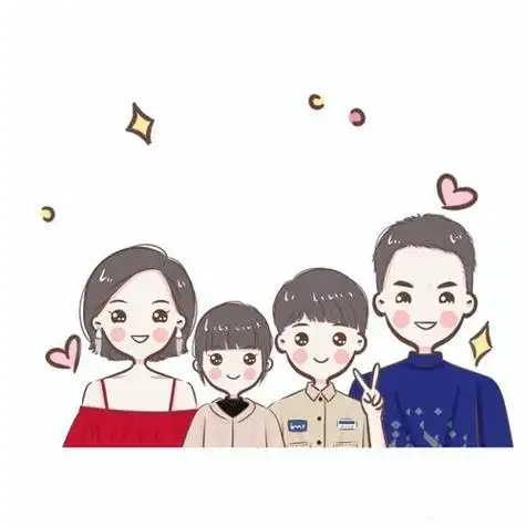 如何画一家四口简笔画手绘头像简笔画全家福一家四口_全家福_简笔画