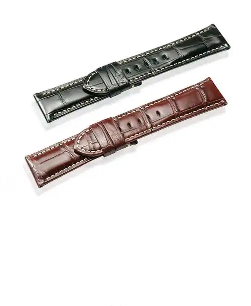 沛纳海鳄鱼皮表带真皮男士适用于pam定制原装款沛纳海手表带411针扣