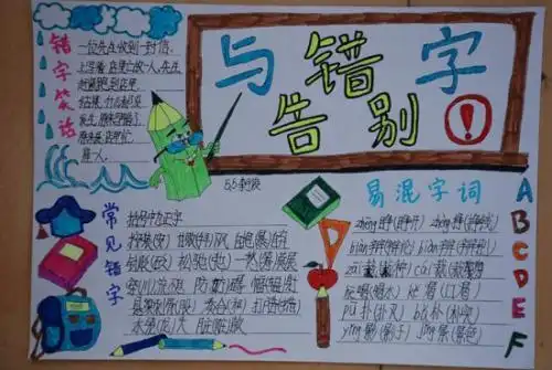 关于街头错别字的手抄报 关于汉字的手抄报