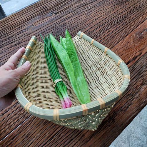 开口筲箕竹子编织竹制品谷插农家簸箕传统手编竹筐分粮食淘洗沥水