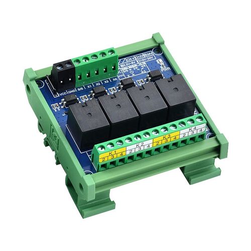 bmz-04r1-e 4路继电器模组模块 5v/12v/24v 光耦隔离  bmz-04r1-e v33